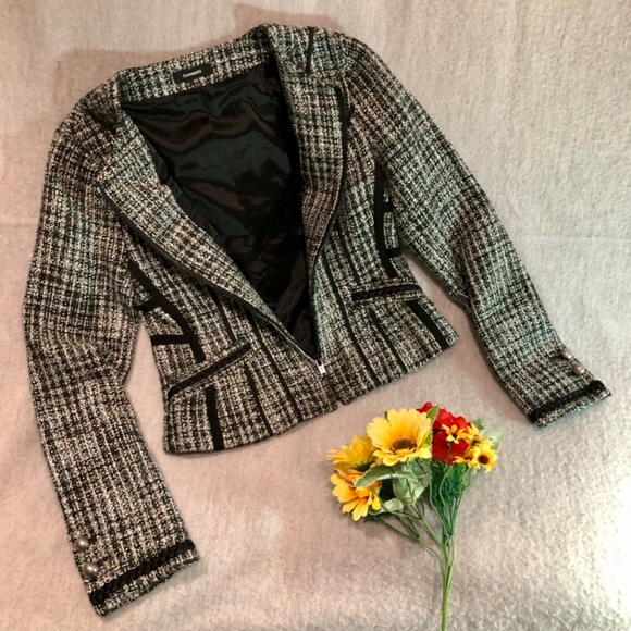 NWOT - Sparkly Silver, Black, Gray, & White Zip-up Jacket - Picture 8 of 16